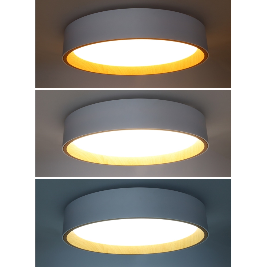 Світлодіодний стельовий світильник з регулюванням яскравості LARIOS LED/48W/230V 3000-6500K діаметр 39 см білий + пульт дистанційного керування