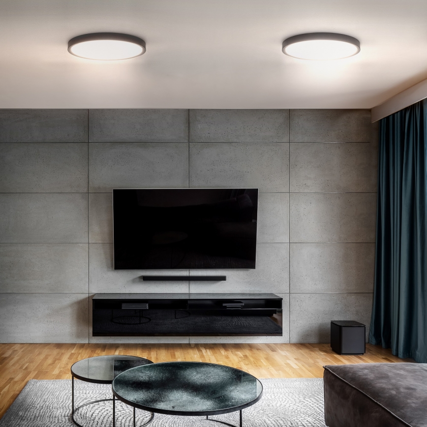 Світильник стельовий світлодіодний димований ESTELA LED/36W/230V діам.30 см чорний + дистанційне керування