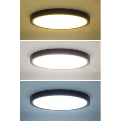 Светодиодный потолочный светильник с регулированием яркости ESTELA LED/36W/230V диаметр 30 см черный + дистанционное управление