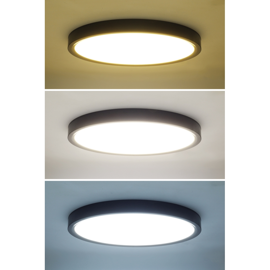 Светодиодный потолочный светильник с регулированием яркости ESTELA LED/36W/230V диаметр 30 см черный + дистанционное управление