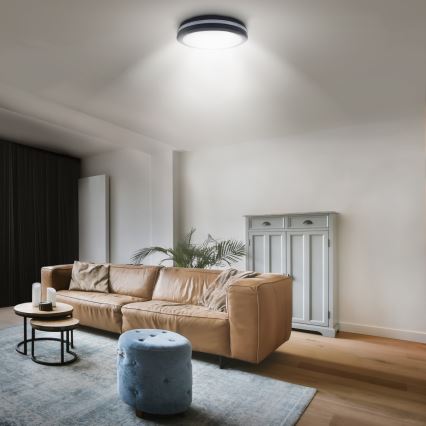 LED вуличний стельовий світильник з регулюванням яскравості LED/36W/40W/44W/230V 3000/4000/6500K IP65 чорний