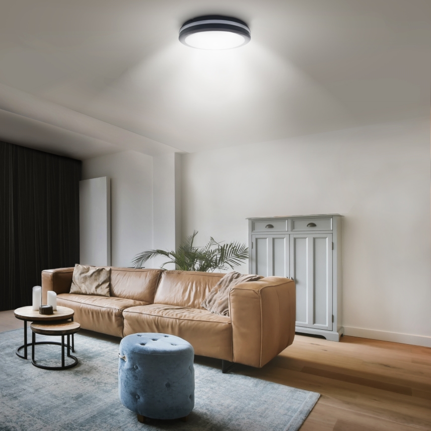 LED вуличний стельовий світильник з регулюванням яскравості LED/36W/40W/44W/230V 3000/4000/6500K IP65 чорний