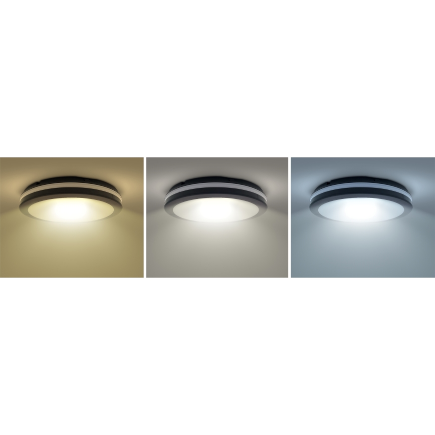 LED вуличний стельовий світильник з регулюванням яскравості LED/36W/40W/44W/230V 3000/4000/6500K IP65 чорний