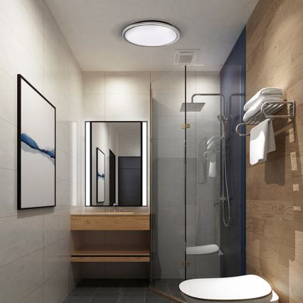 Светодиодный потолочный светильник для ванной комнаты ACATE LED/24 Вт/230 В 3000/4000/6000 К, диаметр 29,3 см, IP54