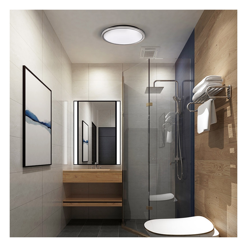 Светодиодный потолочный светильник для ванной комнаты ACATE LED/24 Вт/230 В 3000/4000/6000 К, диаметр 29,3 см, IP54