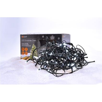 LED вулична гірлянда 100xLED/8 режимів IP44 13m холодне біле світло