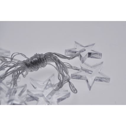 LED Різдвяна гірлянда 2,5 м 10xLED/2xAA зірки біле світло