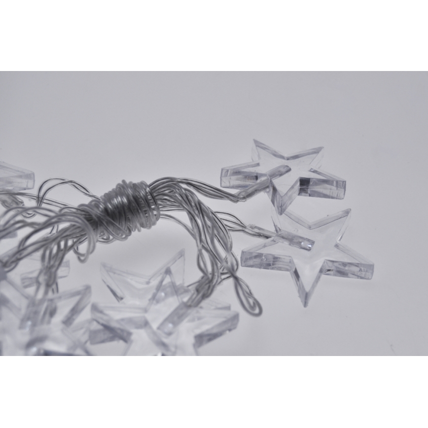 LED Різдвяна гірлянда 2,5 м 10xLED/2xAA зірки біле світло
