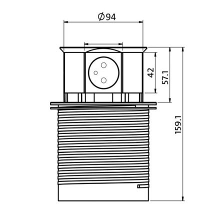 Розеточная колонна для столешницы 2x230V + 2xUSB