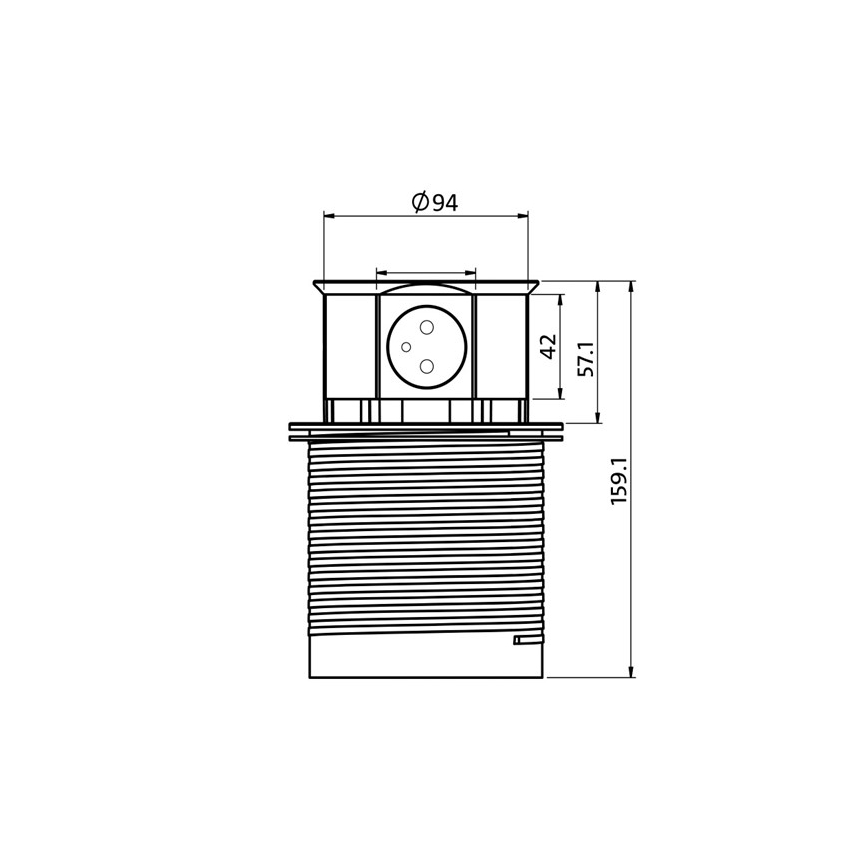 Розеточная колонна для столешницы 2x230V + 2xUSB