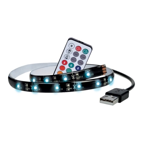 Soligth WM504 - КОМПЛЕКТ 2x светодиодные RGB-ленты для ТВ с пультом управления IP65 LED/USB 50 см
