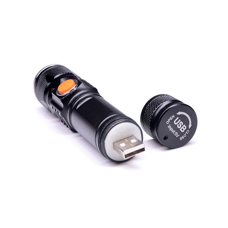 Светодиодный аккумуляторный фонарик USB LED/3W/3,7V IP44