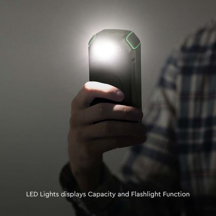 Солярний павербанк із ліхтариком Power Delivery 30000mAh/20W/5V чорний