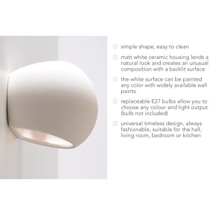 Настінний світильник GLOBE 1xE27/60W/230V білий