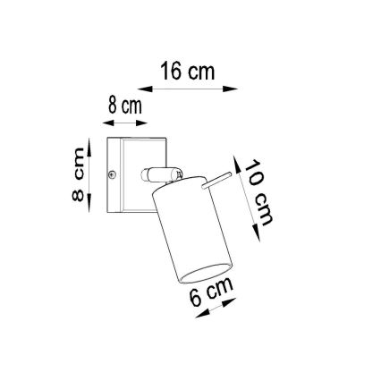 Настенный точечный светильник RING 1xGU10/10W/230V черный