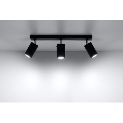 Точковий світильник RING 3 3xGU10/10W/230V чорний