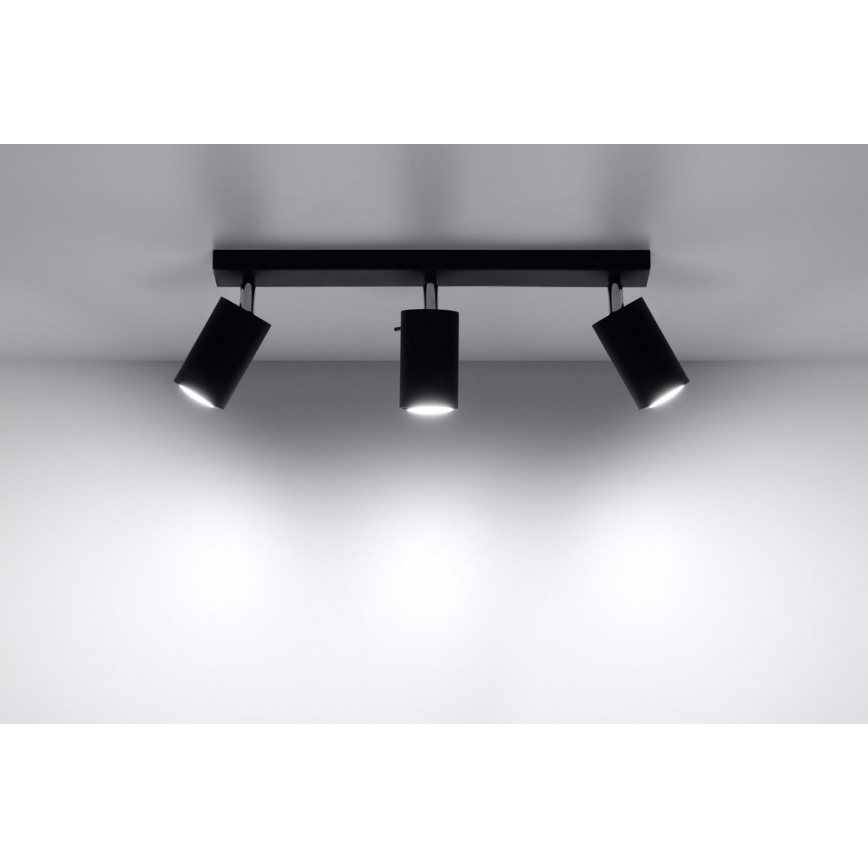 Точковий світильник RING 3 3xGU10/10W/230V чорний