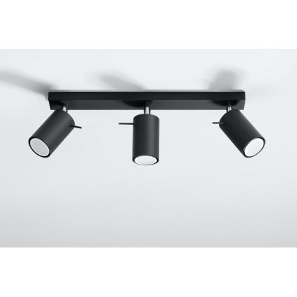 Точковий світильник RING 3 3xGU10/10W/230V чорний