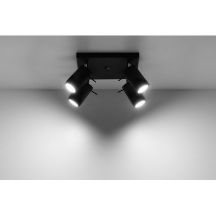 Точковий світильник RING 4 4xGU10/10W/230V чорний