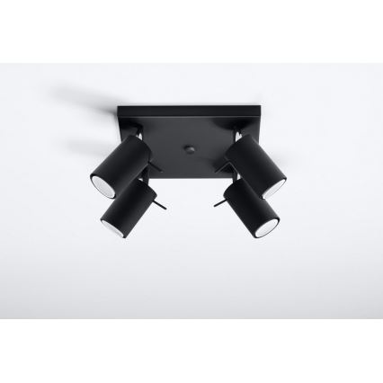 Точковий світильник RING 4 4xGU10/10W/230V чорний