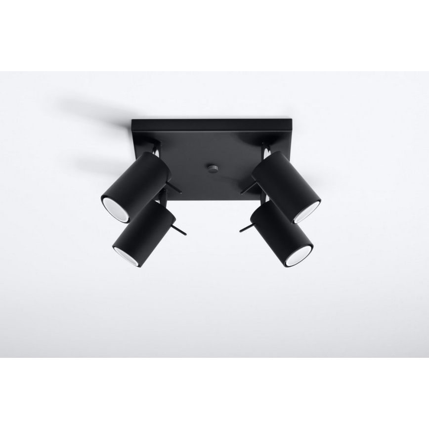 Точковий світильник RING 4 4xGU10/10W/230V чорний