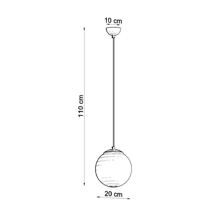 Люстра на тросі УГО 1×E27/15 Вт/230 В діаметр 20 см білий/блискучий хром