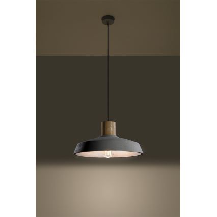 Подвесная люстра AFRA 1xE27/60W/230V серый/бук