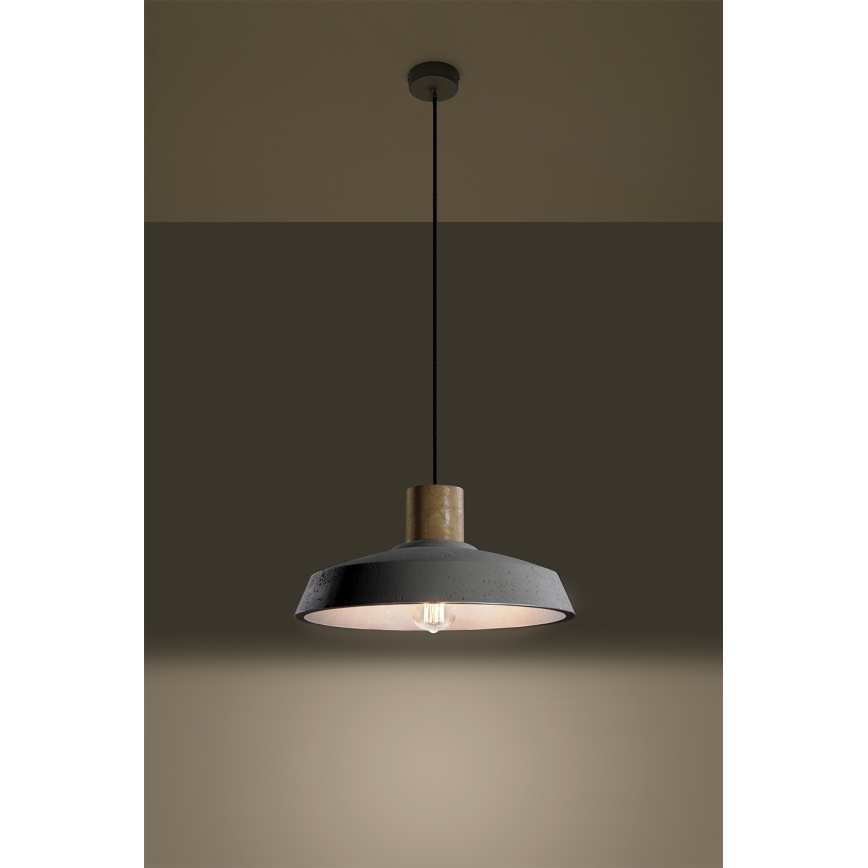 Подвесная люстра AFRA 1xE27/60W/230V серый/бук