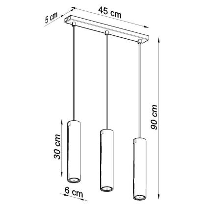 Подвесная люстра LAGOS 3 3xGU10/10W/230V белый