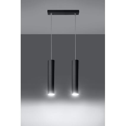 Подвесная люстра LAGOS 2 2xGU10/10W/230V черный