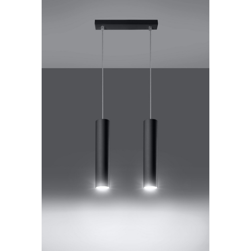 Подвесная люстра LAGOS 2 2xGU10/10W/230V черный