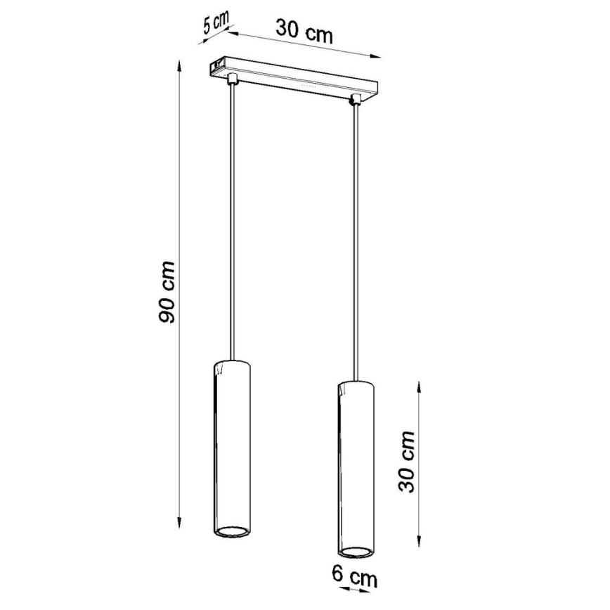 Подвесная люстра LAGOS 2 2xGU10/10W/230V черный