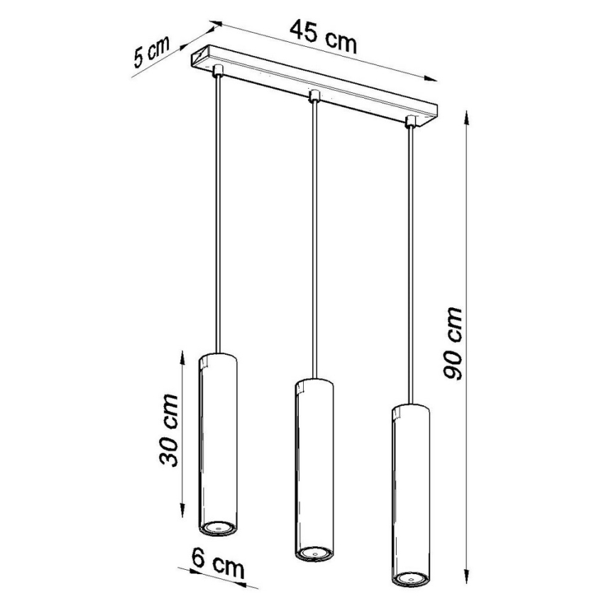 Подвесная люстра LAGOS 3 3xGU10/10W/230V черный