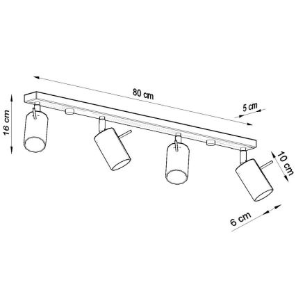 Точечный светильник RING 4L 4xGU10/10W/230V белый