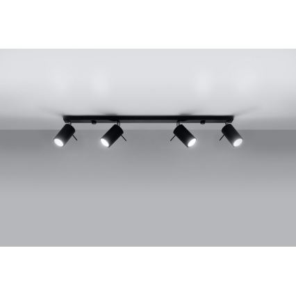 Точковий світильник RING 4L 4xGU10/10W/230V чорний