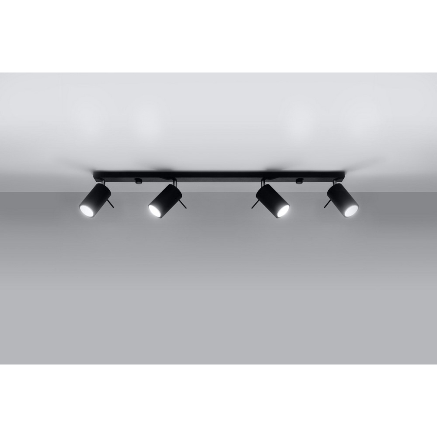 Точковий світильник RING 4L 4xGU10/10W/230V чорний