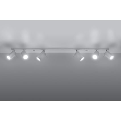 Точечный светильник RING 6L 6xGU10/10W/230V белый