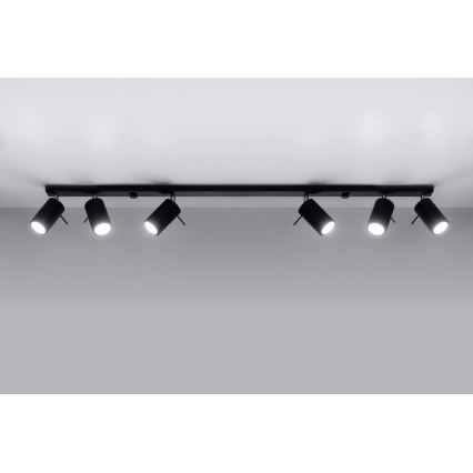 Точечный светильник RING 6L 6xGU10/10W/230V черный