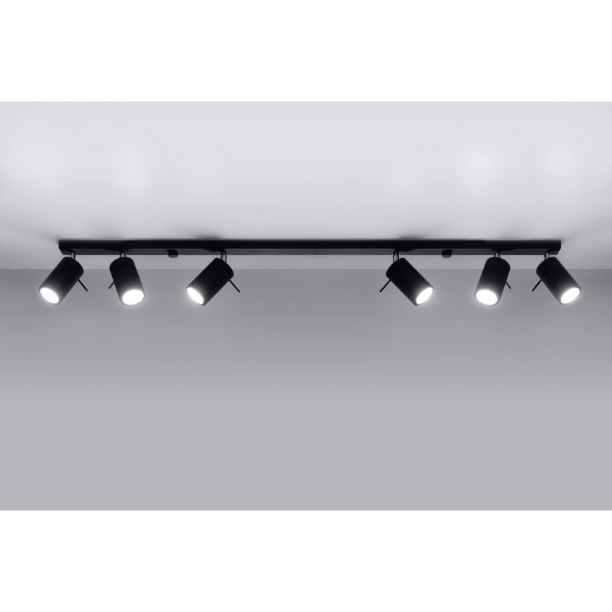 Точковий світильник RING 6L 6xGU10/10W/230V чорний