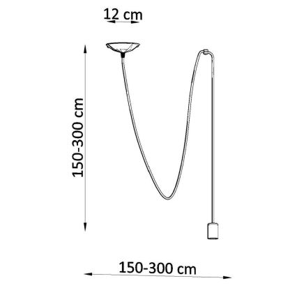 Підвісна люстра EDISON 1 1xE27/60W/230V павук чорний
