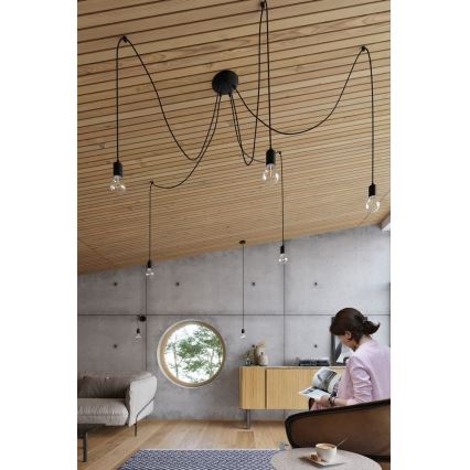 Подвесная люстра EDISON 1 1xE27/60W/230V паук черный
