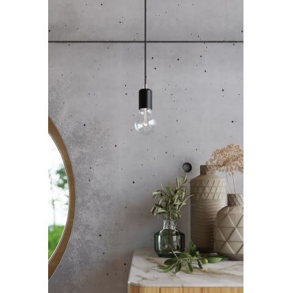 Підвісна люстра EDISON 7 7xE27/60W/230V павук чорний