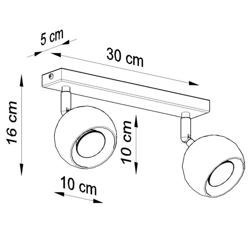 Стельовий точковий світильник OCULARE 2xGU10/10W/230V