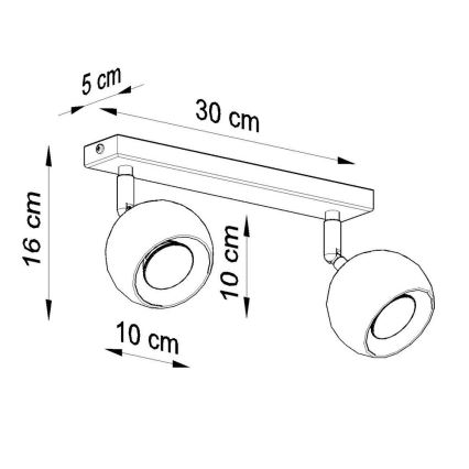 Стельовий точковий світильник OCULARE 2xGU10/10W/230V
