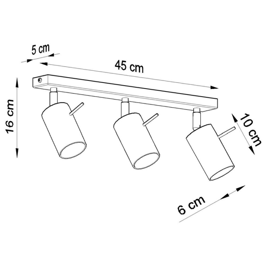 Потолочный точечный светильник RING 3xGU10/10W/230V
