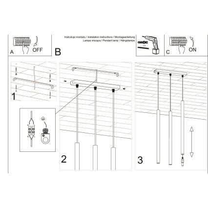 Подвесная люстра PASTELO 3xG9/8W/230V белый