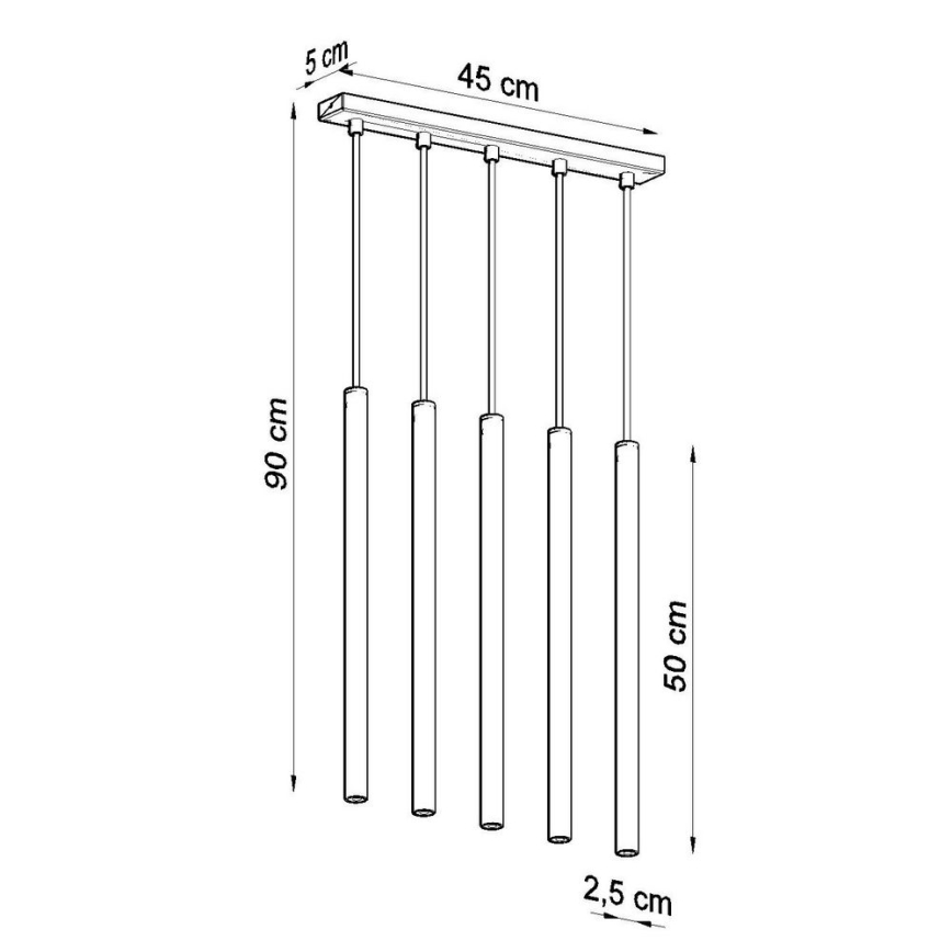 Підвісна люстра PASTELO 5xG9/8W/230V білий