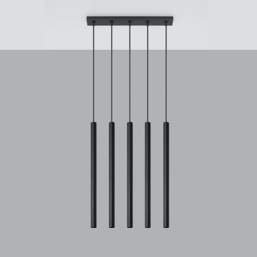 Підвісна люстра PASTELO 5xG9/8W/230V чорний