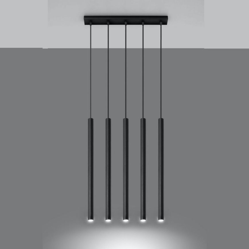 Підвісна люстра PASTELO 5xG9/8W/230V чорний