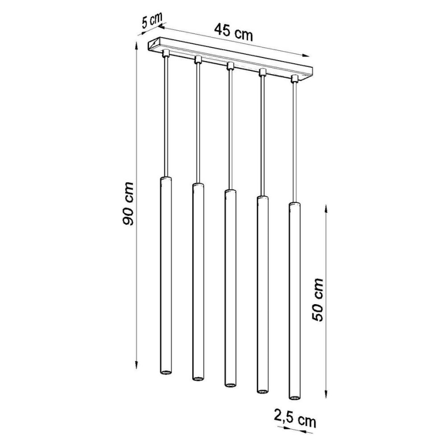 Подвесная люстра PASTELO 5xG9/8W/230V черный